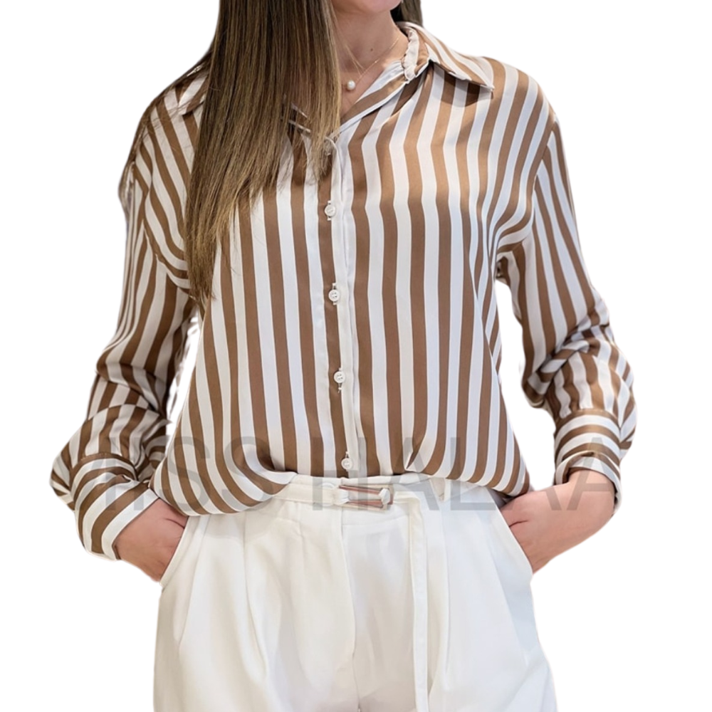 Button Down White - Stone Stripe Shirt