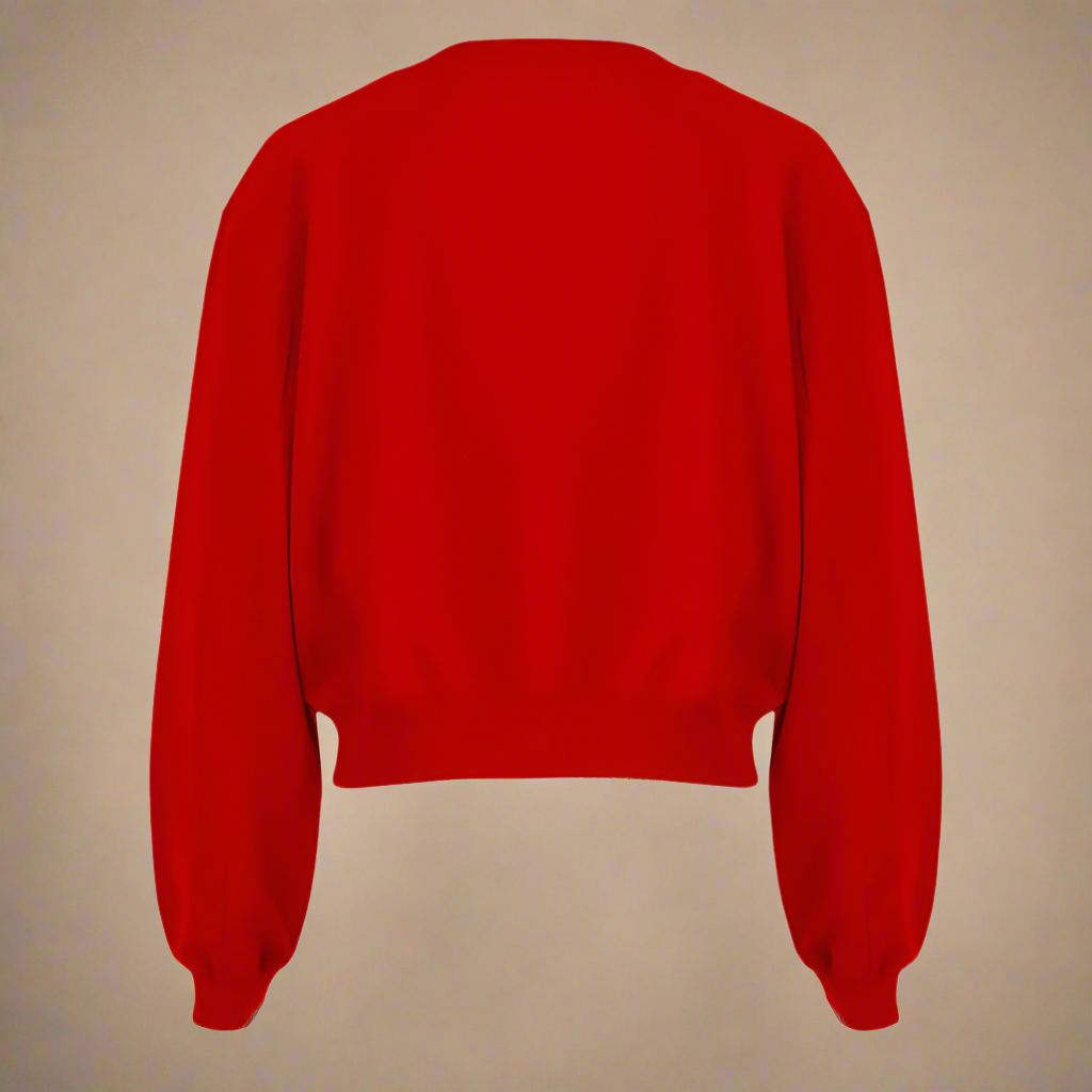 Ruby - Red Embroided Sweat Top