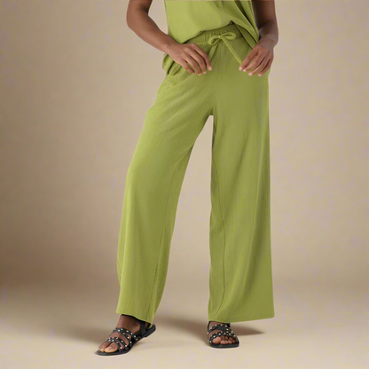 Flowy Freedom - Lime Wide-Leg Pants