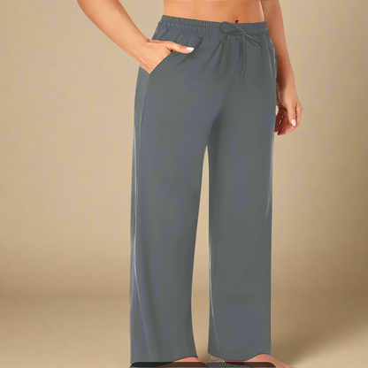 Cleo - Titanium Draw String  Wide Leg Pants