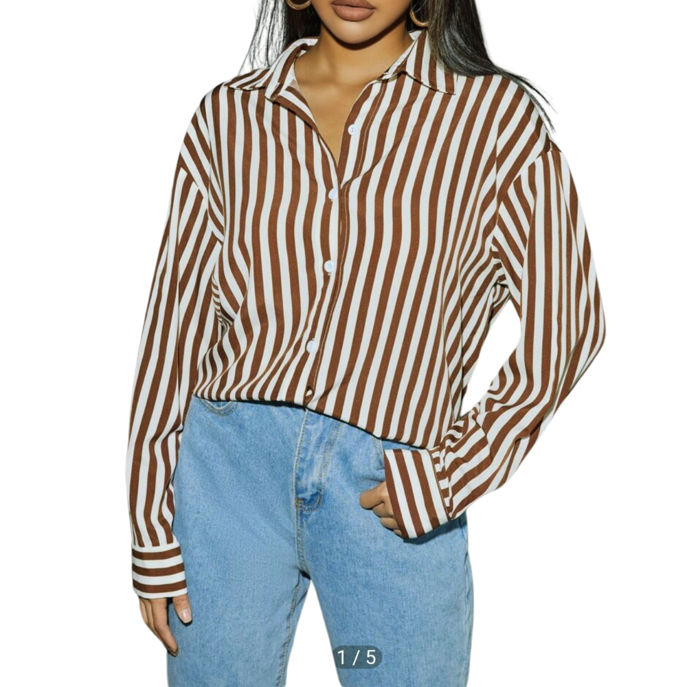 Button Down White - Stone Stripe Shirt