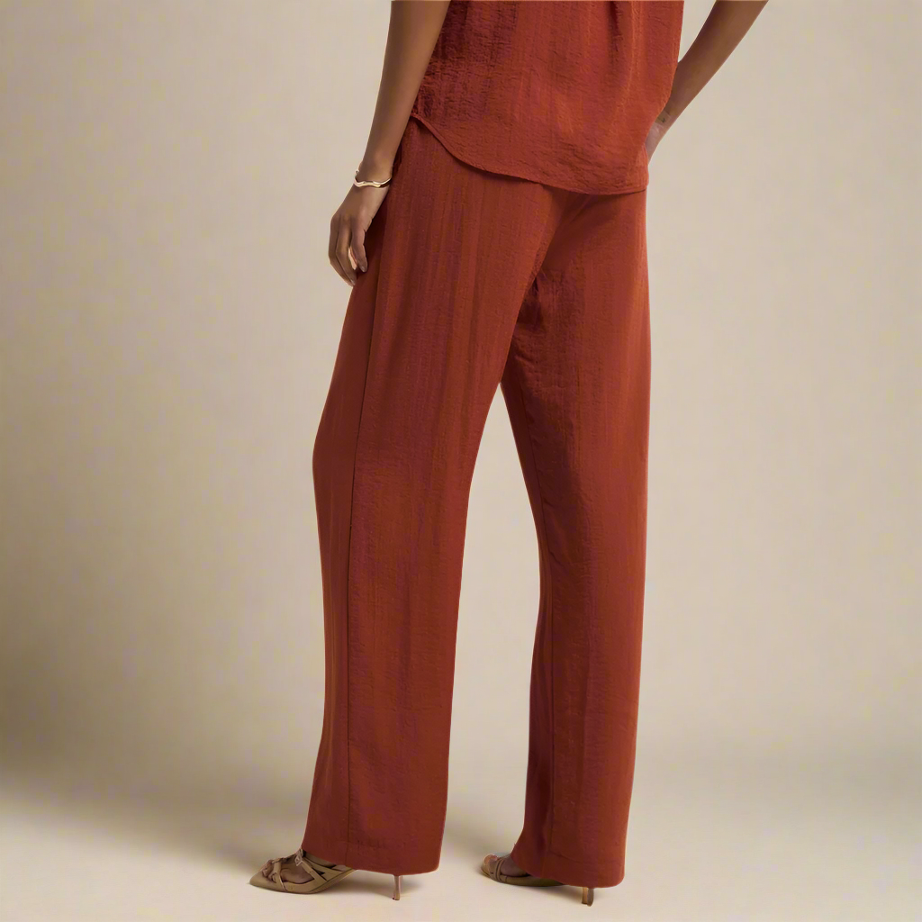 Urban Luxe -  Rust Wide-Leg Pants