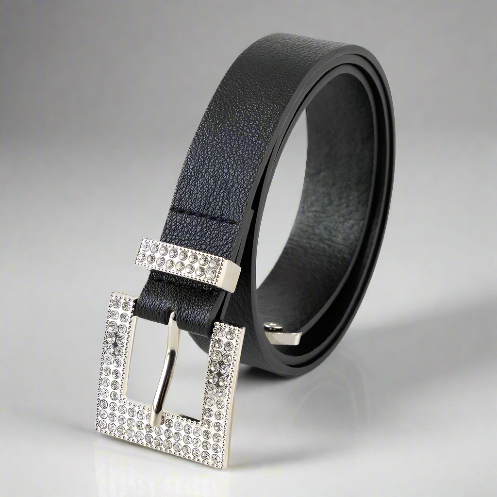 Sissy Boy Black Belt With Square Buckle