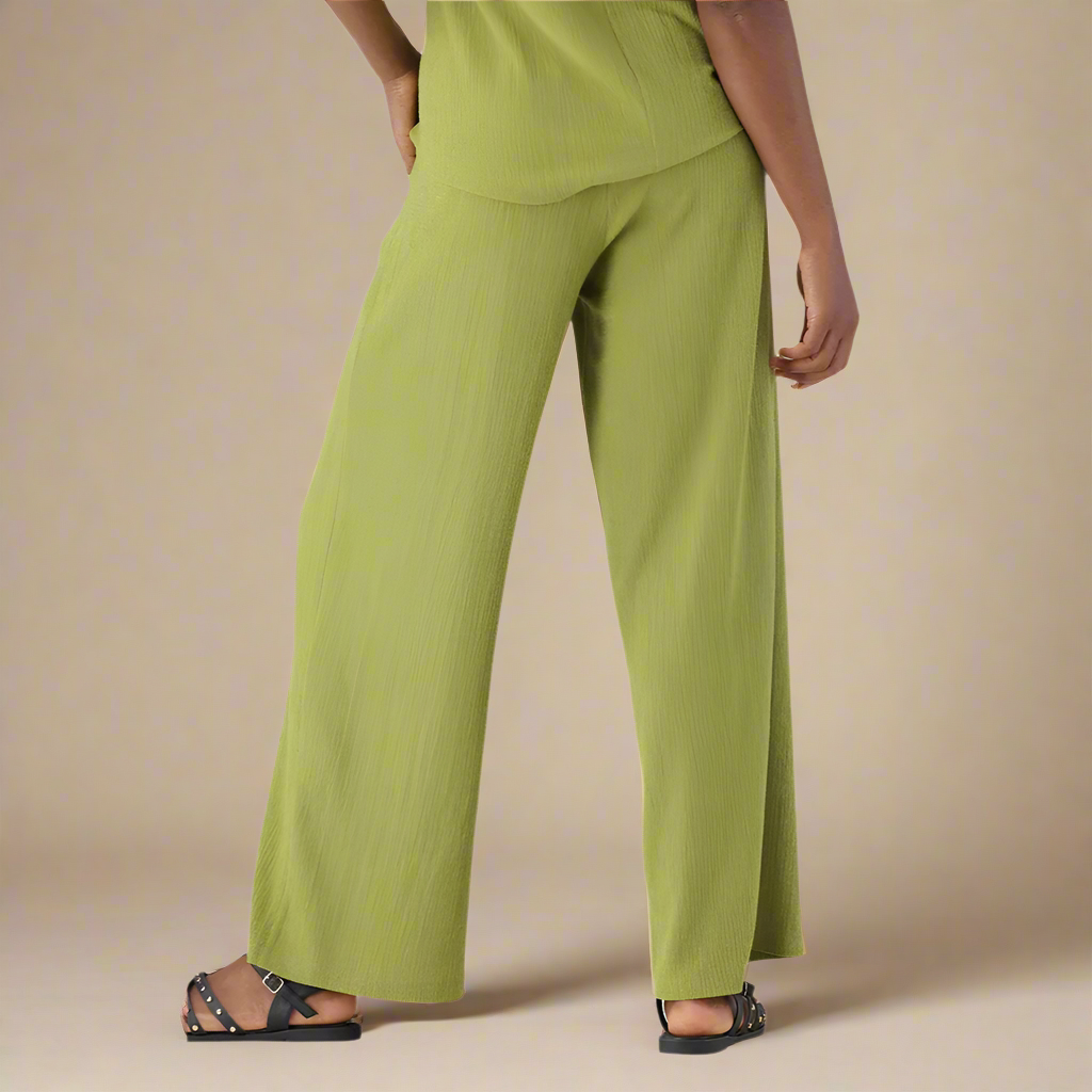 Flowy Freedom - Lime Wide-Leg Pants