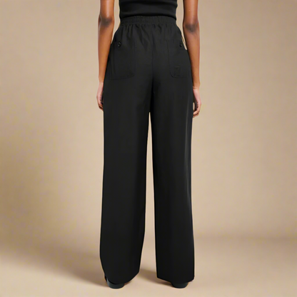 Cleo - Black Draw String  Wide Leg Pants