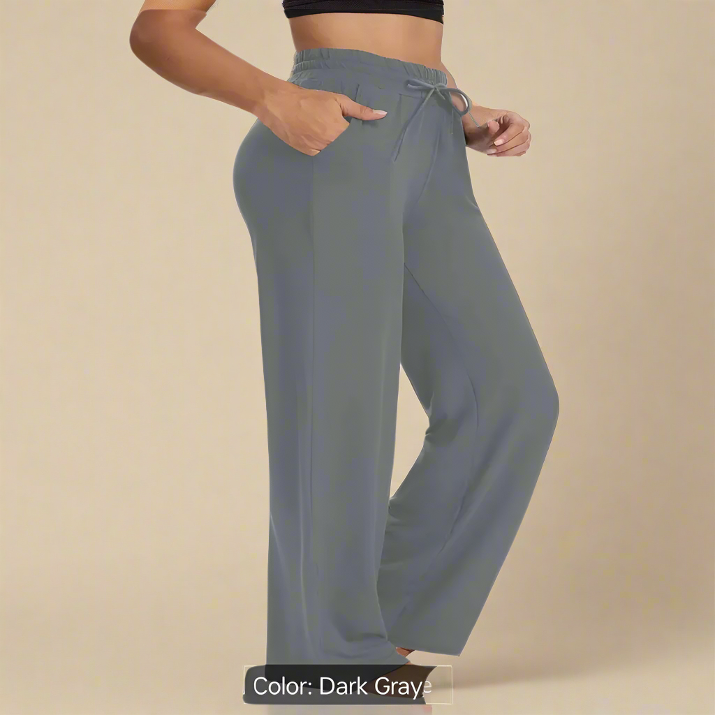 Cleo - Titanium Draw String  Wide Leg Pants