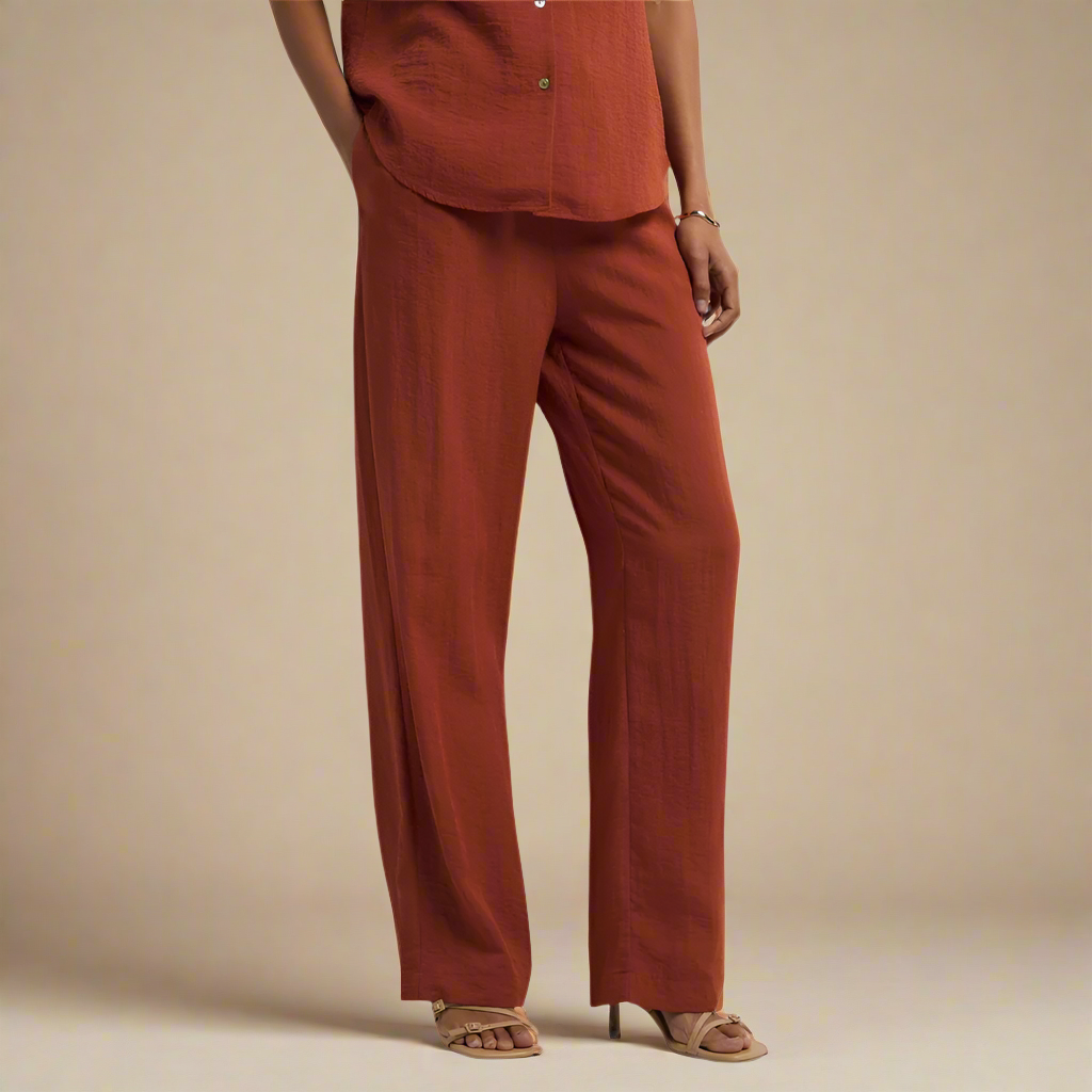 Urban Luxe -  Rust Wide-Leg Pants