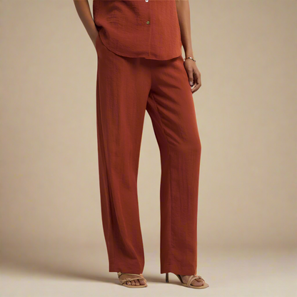 Urban Luxe -  Rust Wide-Leg Pants