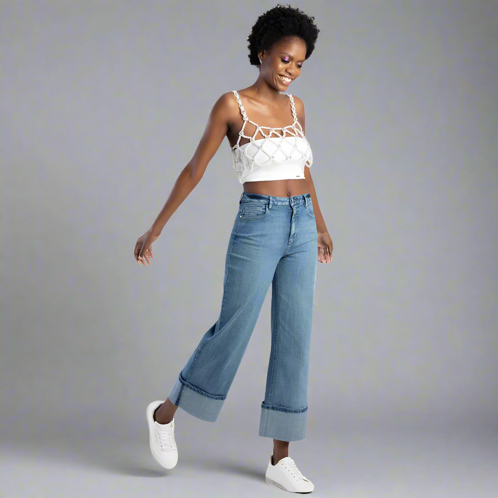 Asher - High Waist Wide Leg Jeans