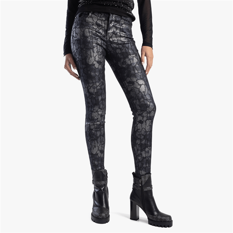 Lunar Rock - Skinny Jean With Silver Print