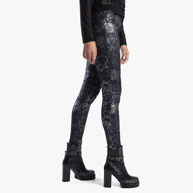 Lunar Rock - Skinny Jean With Silver Print