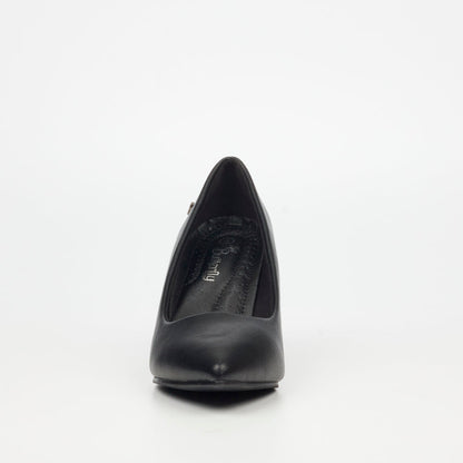 Alison - Black Block Heel Court Shoe