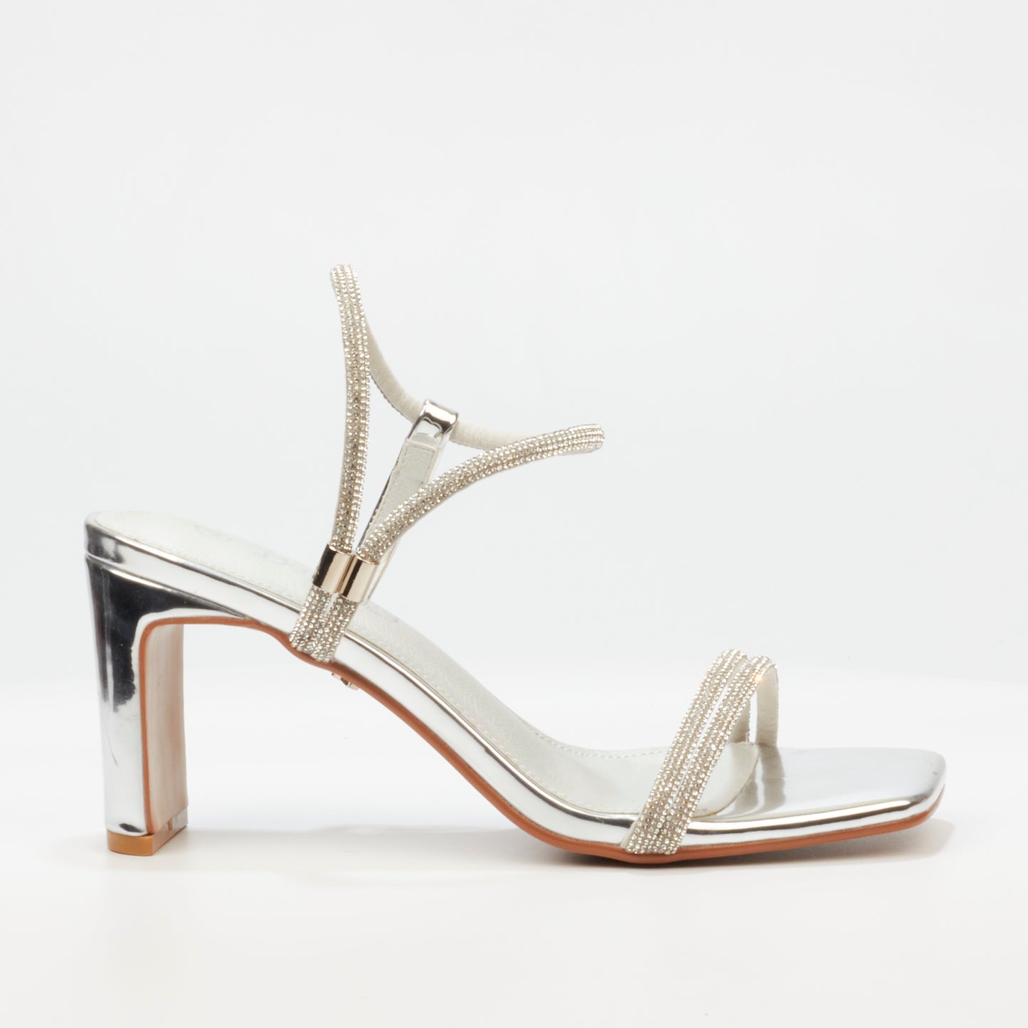 Block Heel Diamante Sandal | Butterfly feet