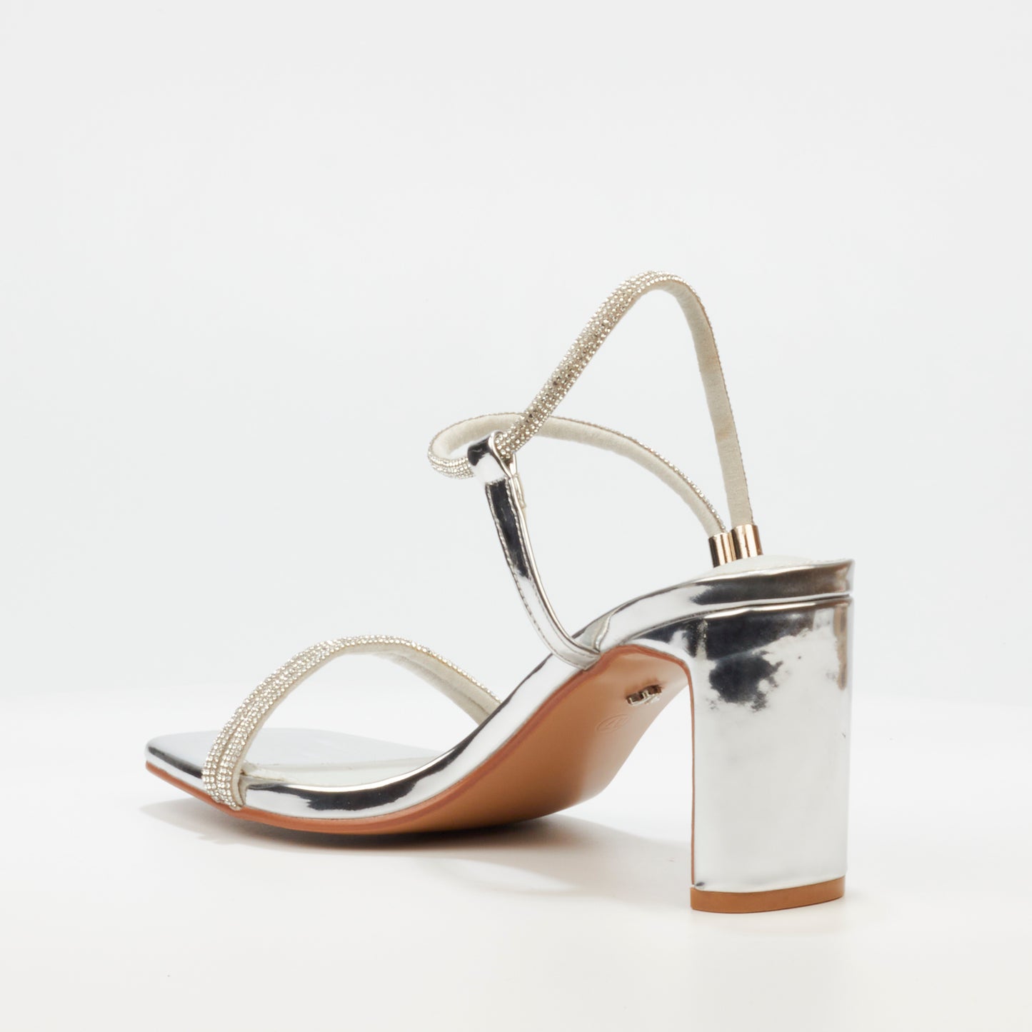 Charla 1 - Silver Block Heel Sandal